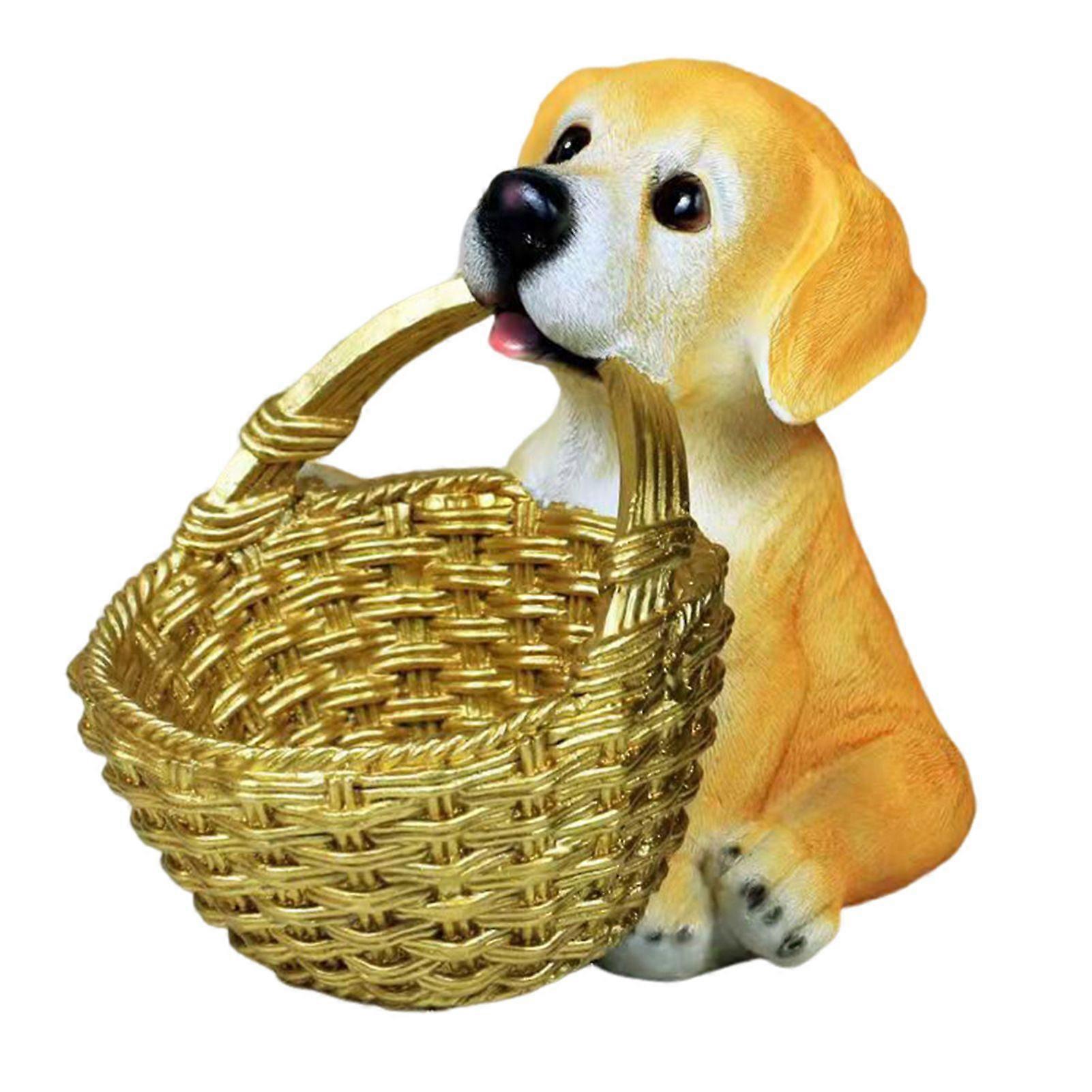 Puppy Key Tray Resin Mini Storage Basket Dog Ornament Storage Bowl Key Holder for Entryway Table Home Office Decor