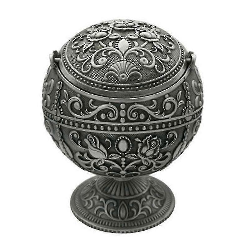 Retro Creativity Windproof Ashtray With Lid For Cigarette Metal Port FG05