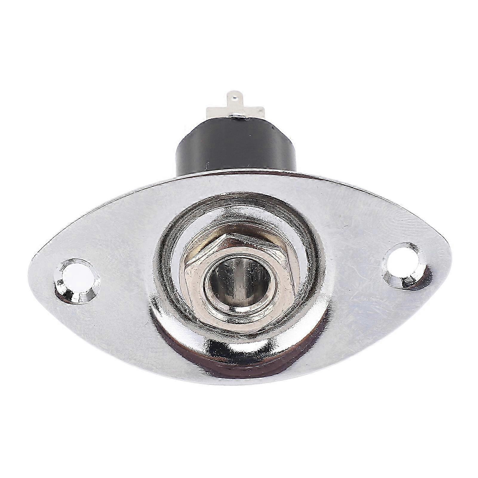 6,35 mm Płyta do gitary elektrycznej Metalowa owalna płyta wyjściowa gniazda gitarowego w kształcie owalnego f54