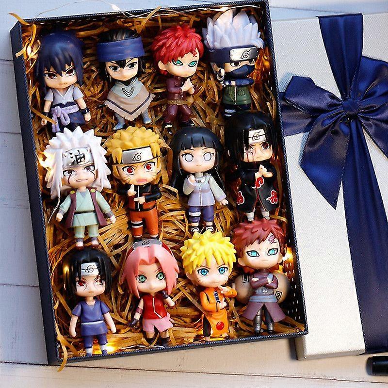 ホット12ピース/セットアニメNARUTO-ナルト-疾風伝ひなたサスケイタチカカシ我愛羅アニメフィギュアQバージョンPVCフィギュアおもちゃ人形キッドギフト