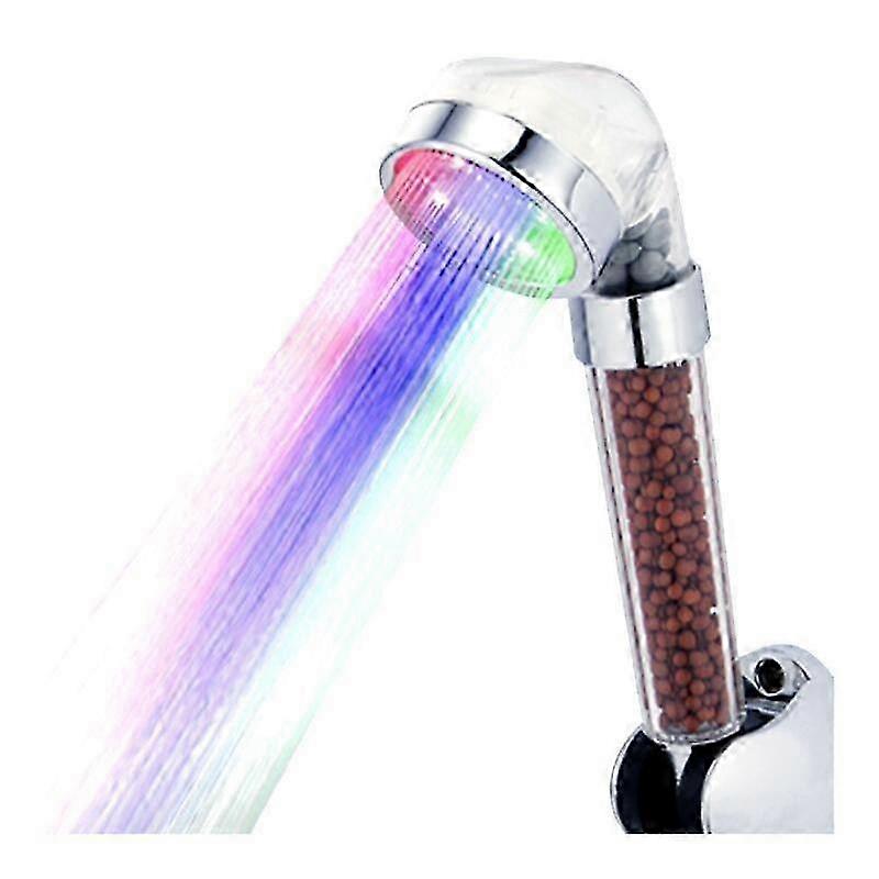 Shower head, with colorful LED lights and built - in filter beads for a unique and purified shower experience