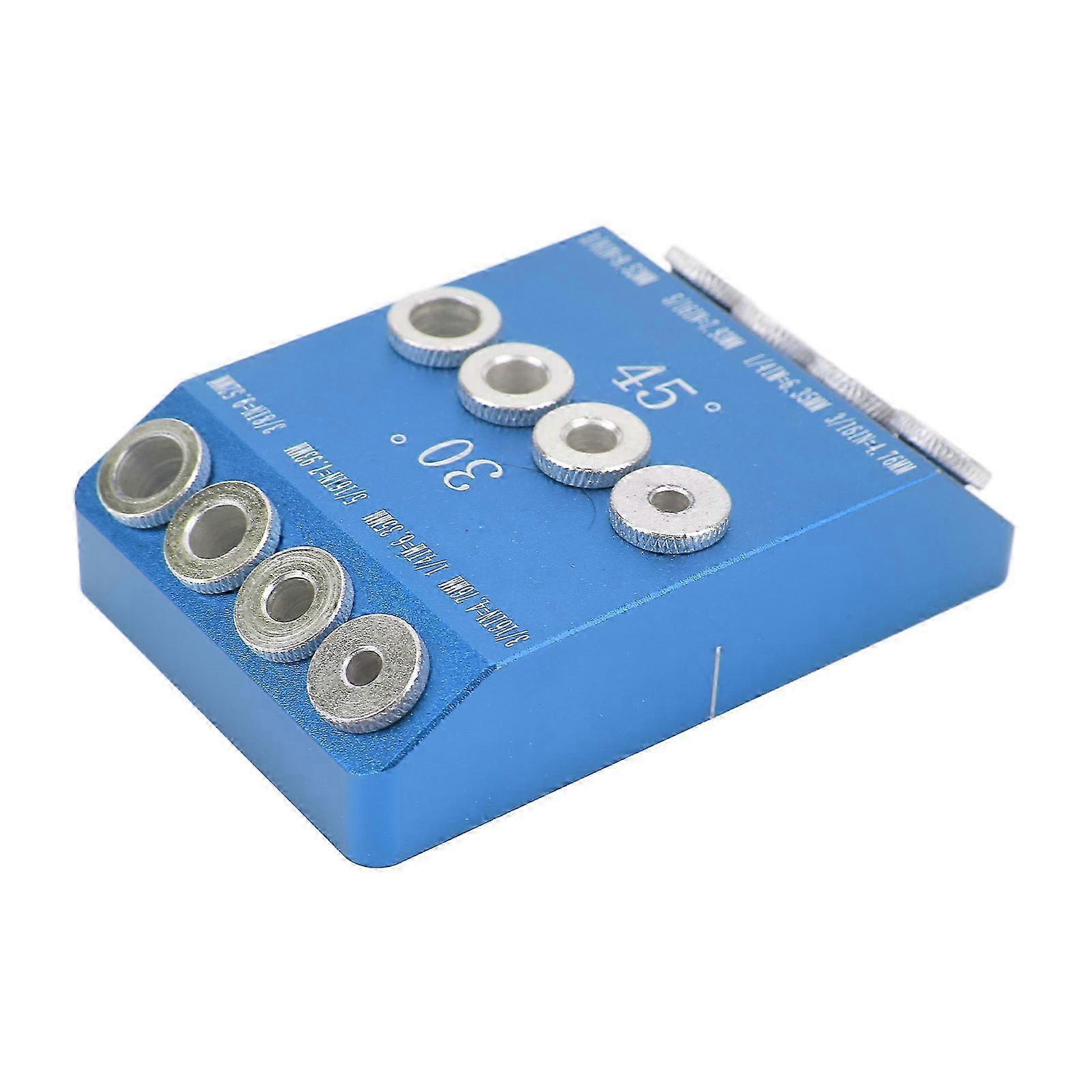 4 Sizes Pocket Hole Drill Guide Jig High Hardness Portable Simple Operation Hole Jig 30 45 90 Degree Blue