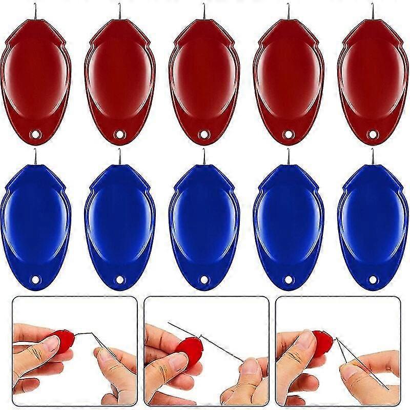 10 Pieces Needle Threaders for Hand Sewing, DIY Plastic Thread Loop Simple Threader Handwork Sewing Tool Machine Self-Threading Needle Wear Line Sheet