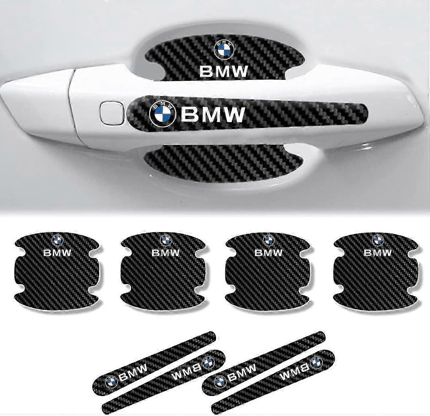 4 סטים של סרט מגן צבע לידיות דלת לרכב תואם ל-BMW M M3 M5 X1 X3 X5 X6 Z4 3 5 סדרה 7, עם לוגו של BMW, אביזר חיצוני לרכב