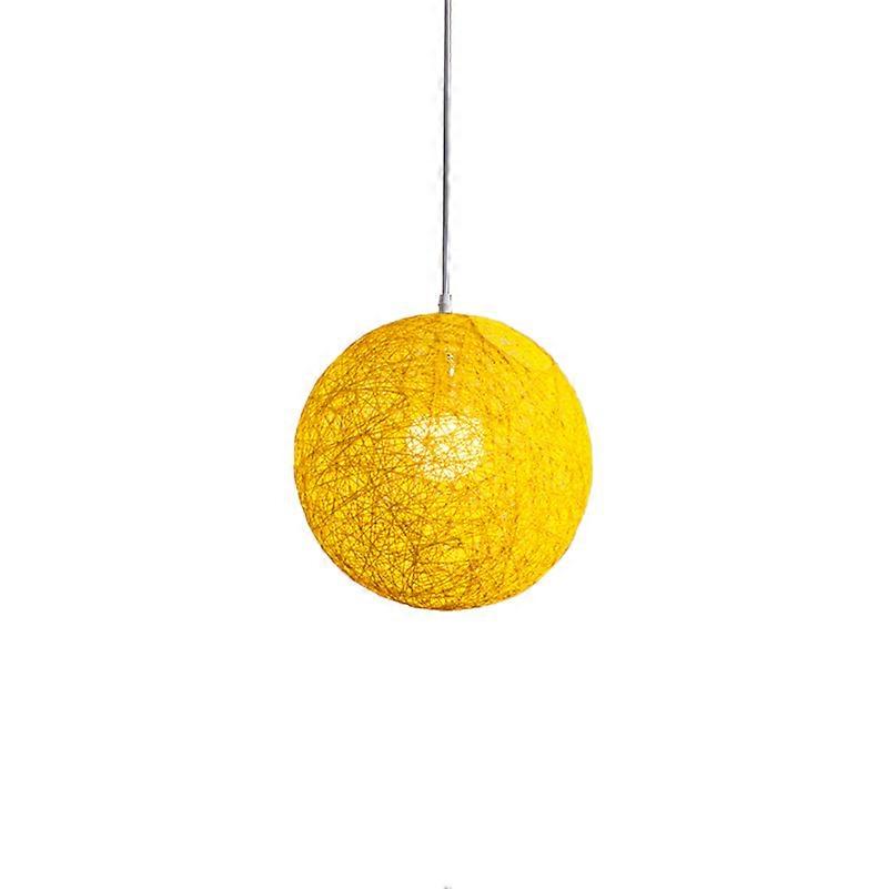 Yellow Bamboo, Rattan Chandelier Spherical Rattan Nest Lampshade