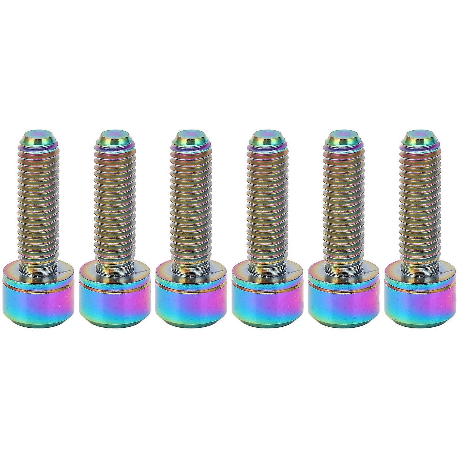 6pcs RISK Titanium Alloy Mountain Bicycle Handlebar Stem Fixing Screws with Gaskets M5x18mm