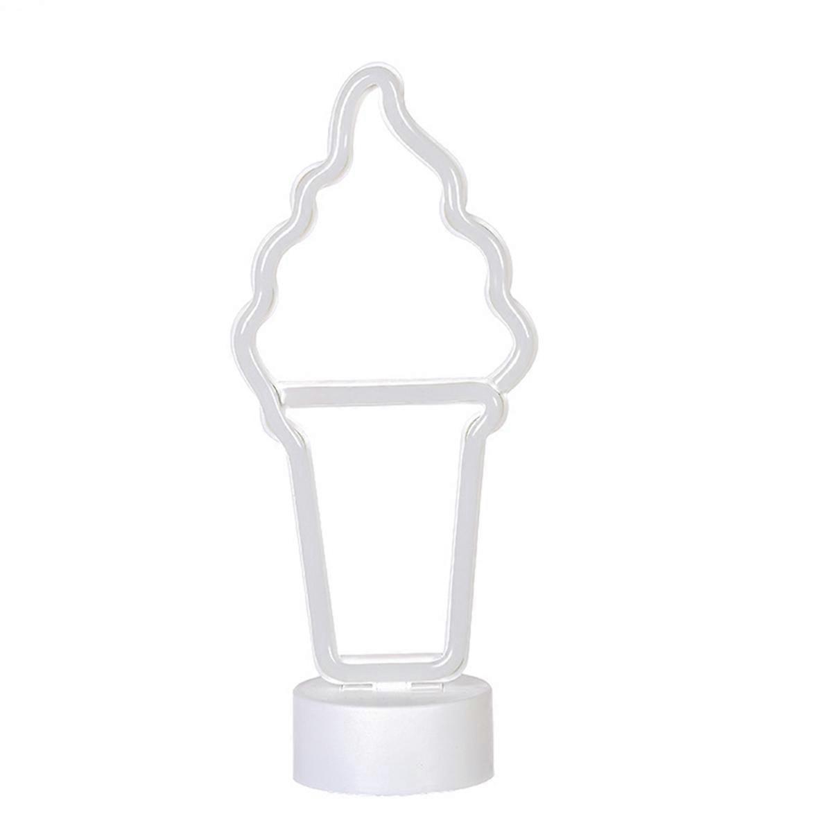 Ice Cream Shaped Neon Signs w Base,LED Light,Atmosphere Lighting