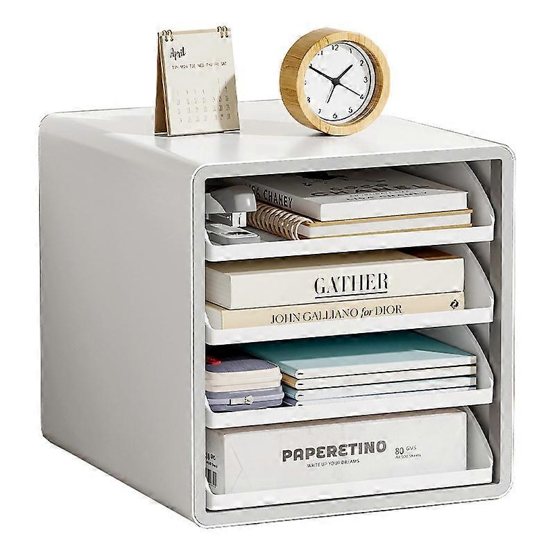 Open Style Desktop Organizer 4-Drawer Storage Box A4 File Cabinet Workstation Organizer for Office H