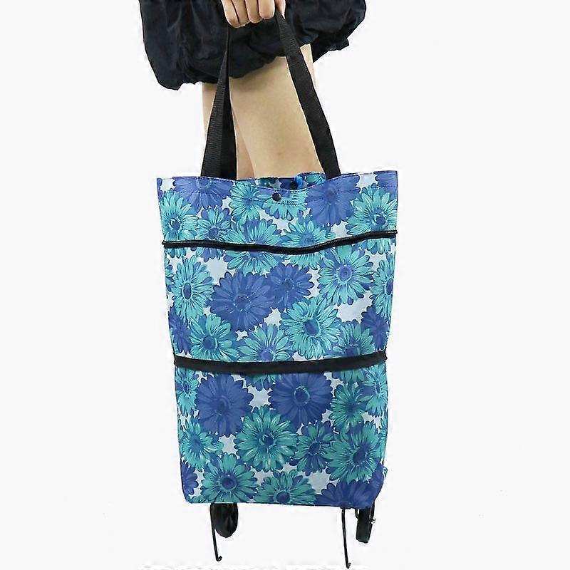 Large Capacity Foldable Shopping Bag with Wheels, Reusable, Multifunctional (Orchid*1PCS)