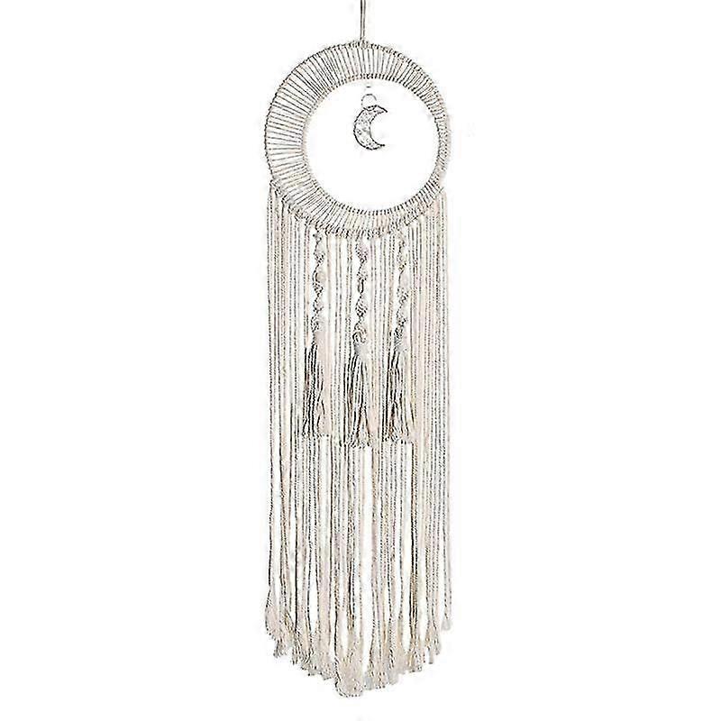 Macrame Moon Dream Catchers, Boho Moon Dream Catcher Wall Hanging Decor Handmade Home Bedroom Decor