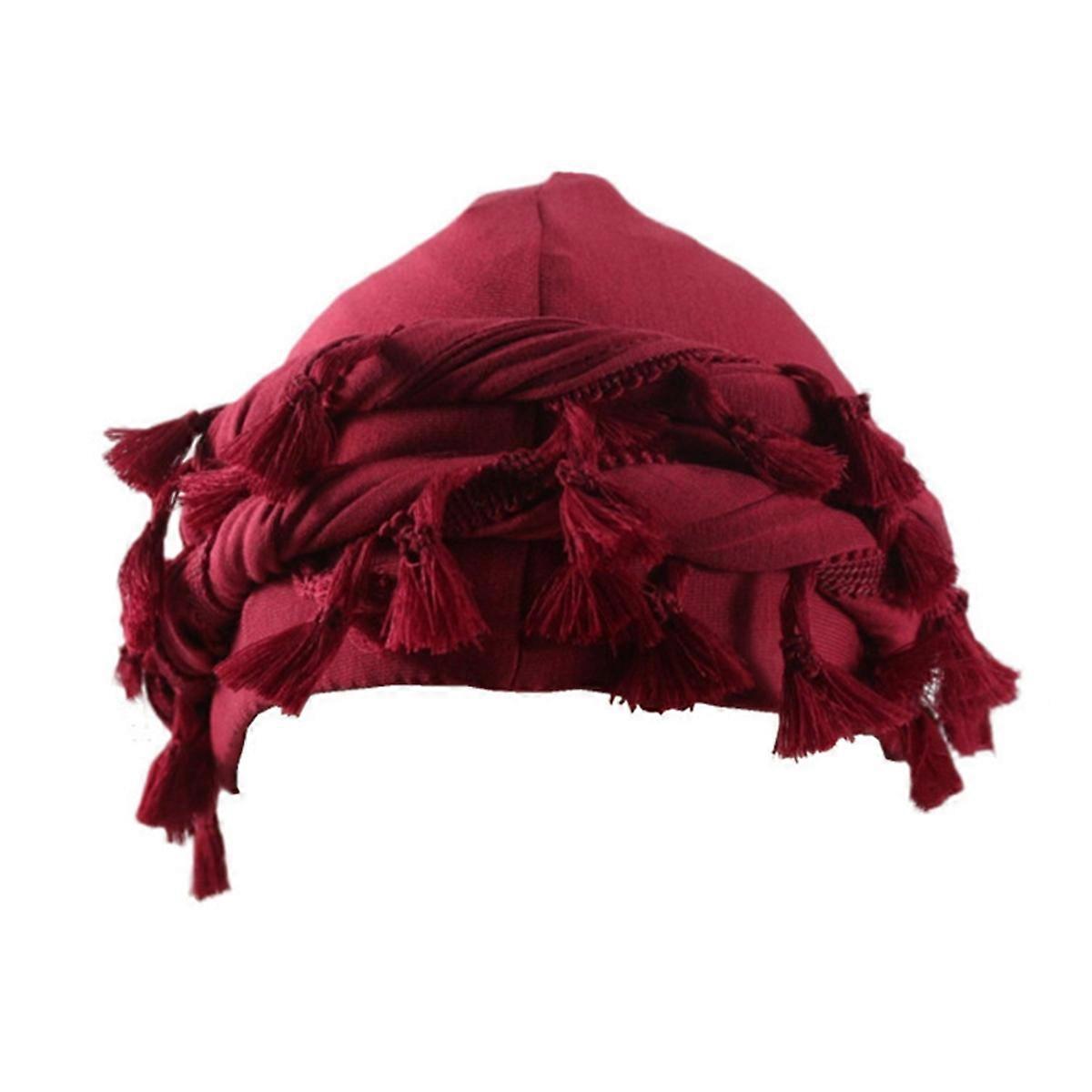 Turban for Men Silk Satin Lined Cap Head Wraps Elastic Pre-Tie A