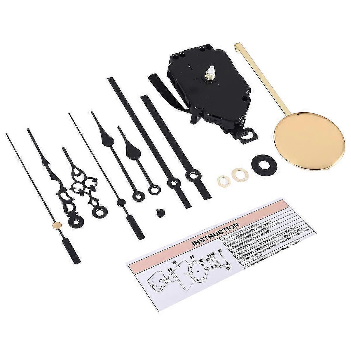 DIY Pendulum Clock Movement Mechanism with 3 Pairs Different Hands Quartz Repair Shaft Wall Clock Ki