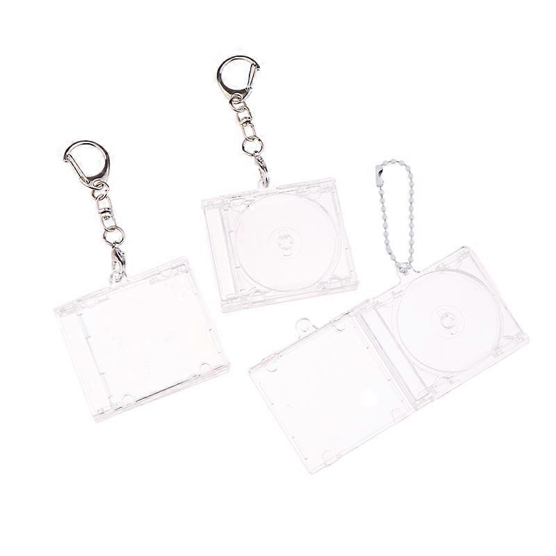 Peripheral Commemorative Blank Album Mini CD Case Keychain CD Player Shaped Key Pendant For DIY Backpack Hanging Decoration