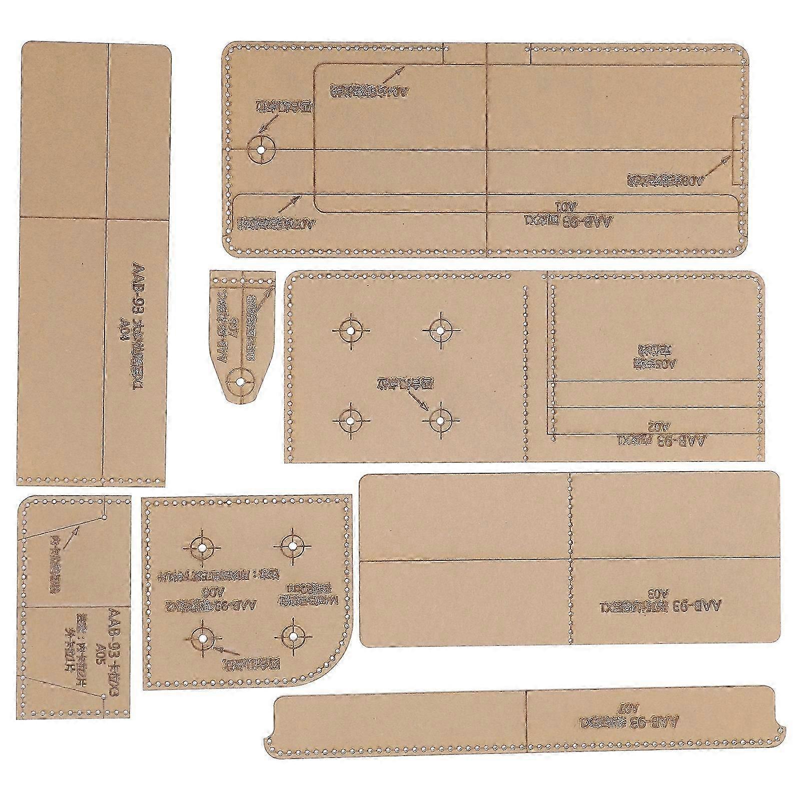 Acrylic Wallet Pattern Template Handmade DIY Leather Mould Tools with Accuracy Cutting Distance