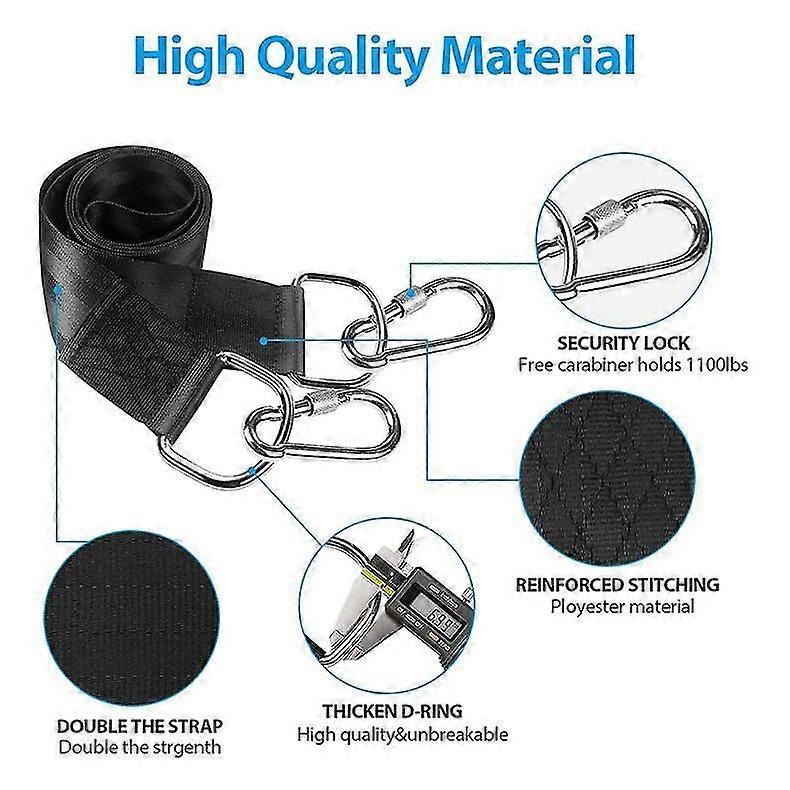 Tree Swing Straps Hanging Kit With Two Zinc Alloy Carabiners(length 200cm) Pxcl