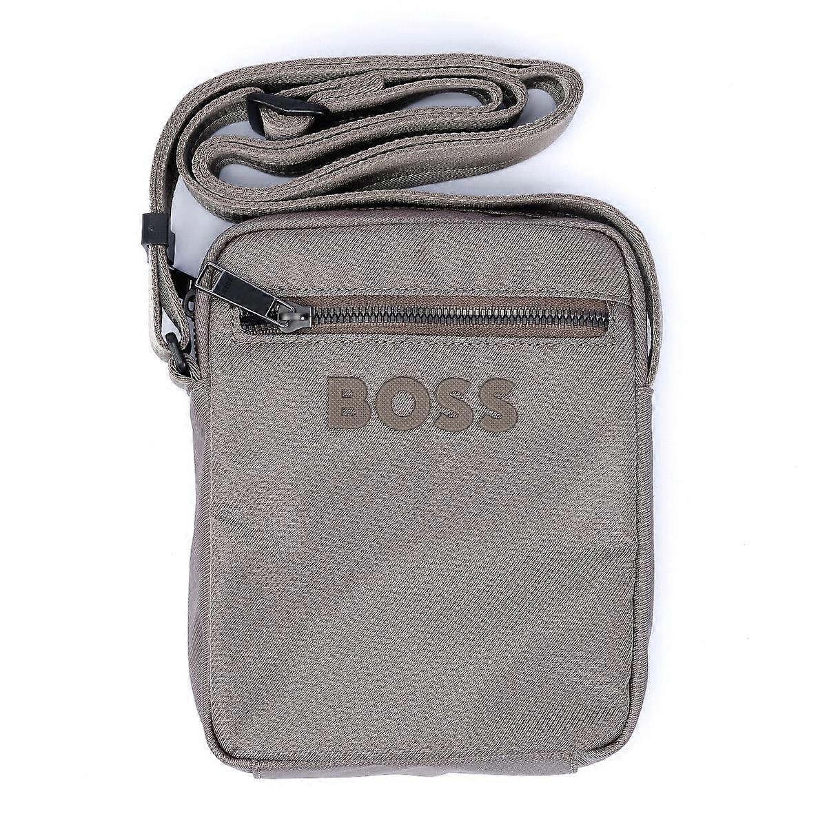 Boss Catch Zip Polyester Men's Taupe Cross Bag