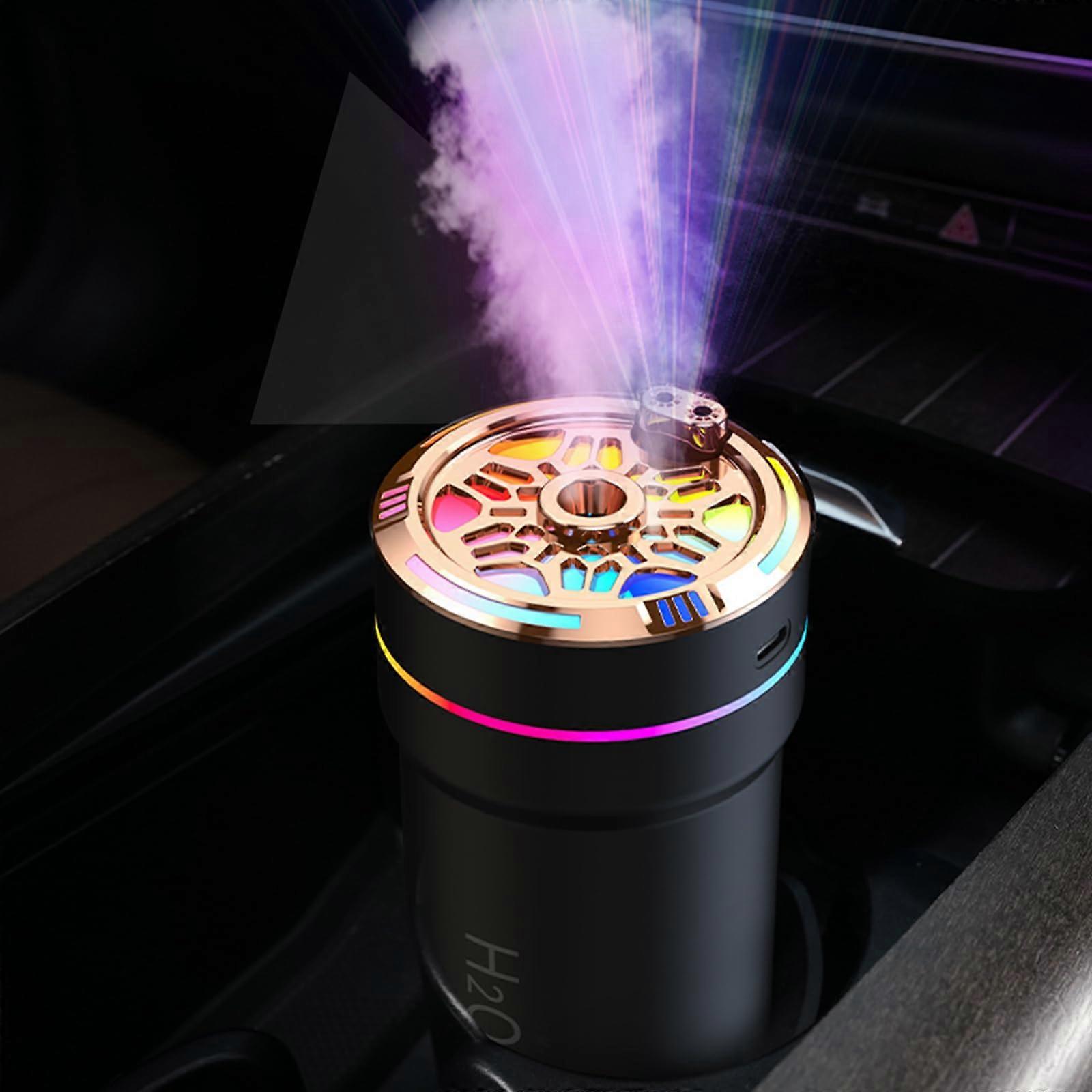 Car Humidifier with Starry Sky LED Projection, USB Powered Cool Mist Auto ShutOff, 300mL Black