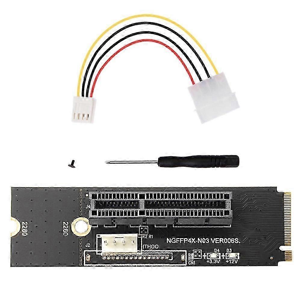 NGFF M2 to PCI-E 4X X1 Slot Riser Card M2 Key M to PCI Express X4 Adapter with LED Indicator for Mi