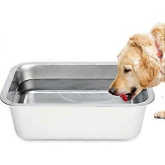 2 Gallons Extra Large Dog Water Bowl For Large Dogs, Durable Stainless Steel Dog Bowl For Dogs, High Capacity Dog Water And Food Bowls 1 Pack