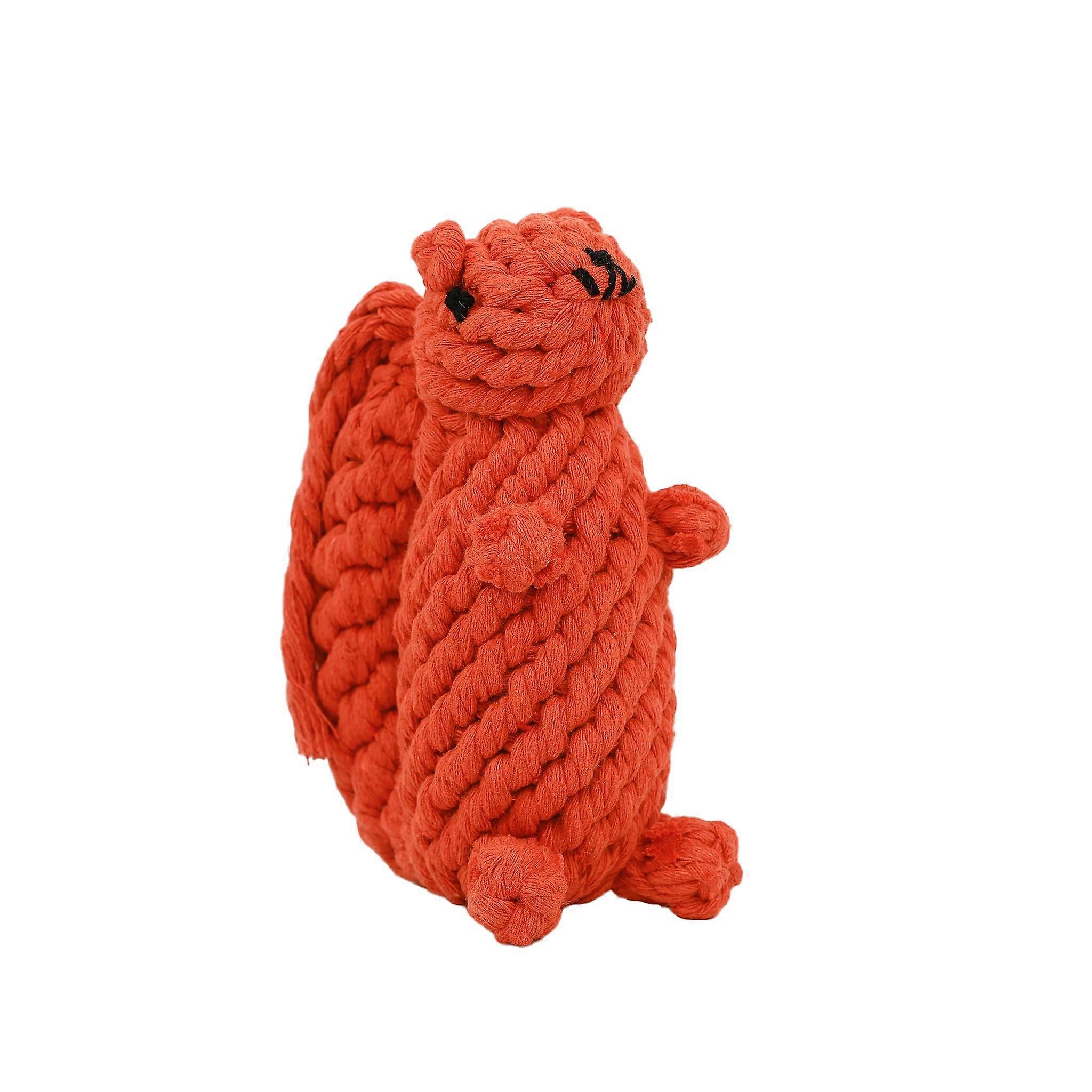 Small Oliver the Squirrel Dog Rope Toy for Moderate Chewers, Tug of War Pull Toy for All Dog Breeds, Durable Cotton Material