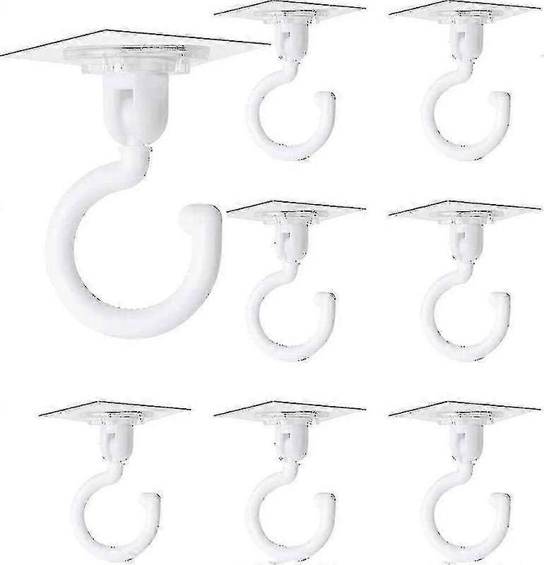 8-Pack Clear Self-Adhesive Hooks 360 Degree Swivel Hooks--