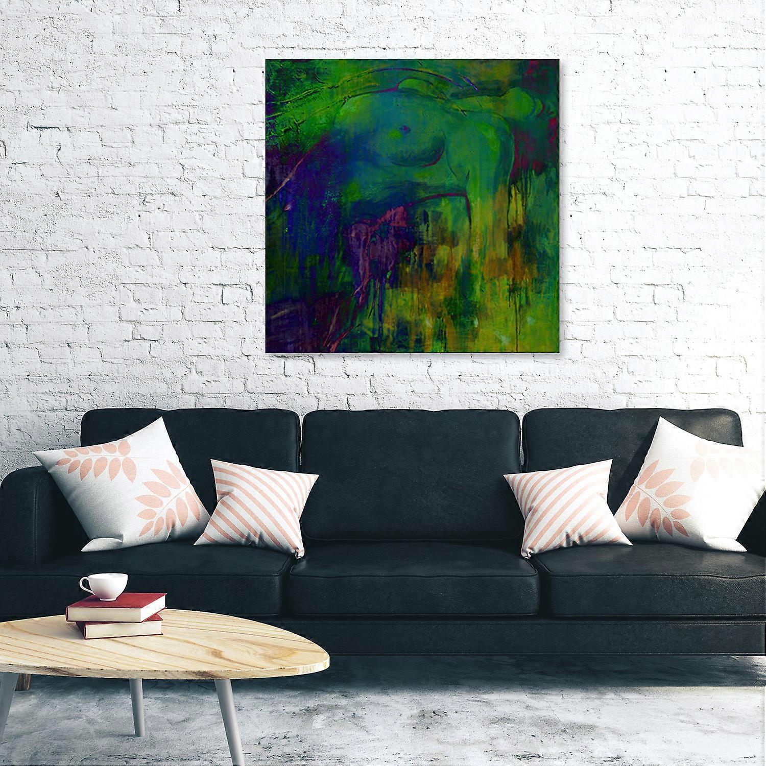Impression sur toile, Personnes - Vert - 60x60