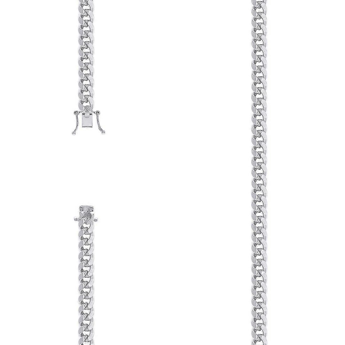 925スターリングシルバー中空コンフォートカーブチェーンロジウム5.2mmブレスレットリンク-女性と男性のためのブレスレット - 長さ:8〜9