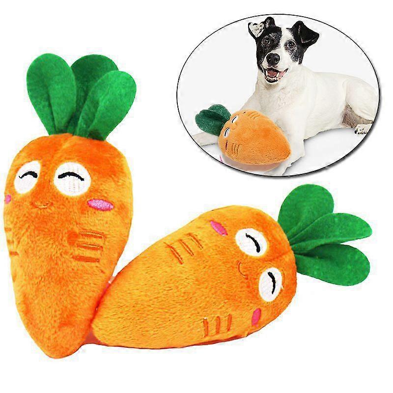 Various Fruit Vegetable Cartoon Squeak Toy Sounding Puppy Dog Chew Toy For Cat Pets Plush Banana Carrot Donuts