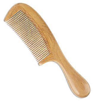 Peines para el cabello de sándalo verde 100% natural hechos a mano - Peine de madera desenredante de cabello natural con aroma a sándalo antiestático (diente fino)