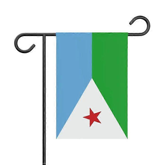 Flag - Multicolor - Djibouti - 32 x 47.5 cm - Polyester - Front/back