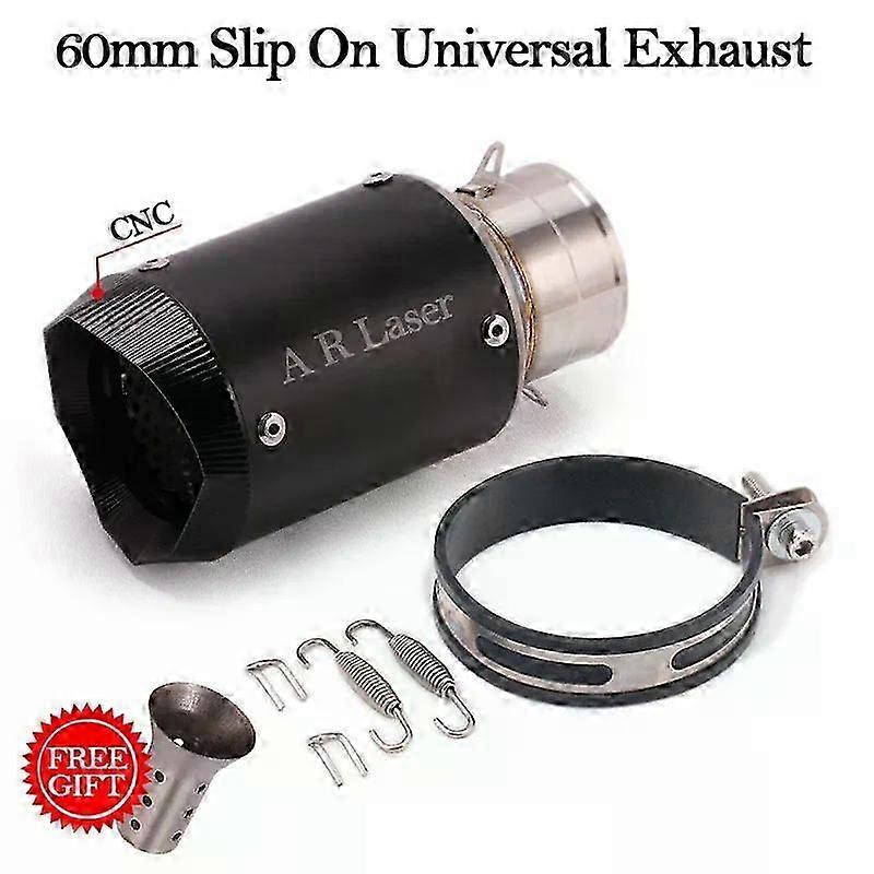 60mm Slip On Universal Motorcycle Gp Exhaust Cnc Carbon Fiber Db Killer Escape Muffler For Kawasaki Z900 Fz6 Rc390 S1000xr