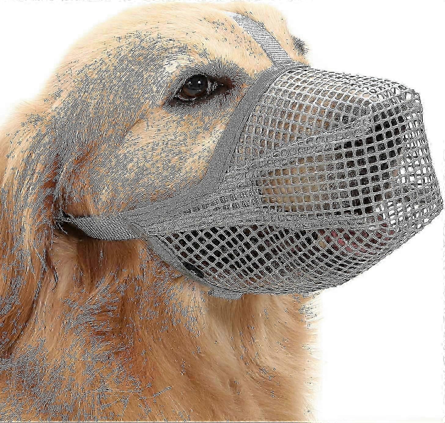 Soft Mesh Dog Muzzle For Small/Medium/Large Breeds - Adjustable Straps For Chewing Control_jc -CN