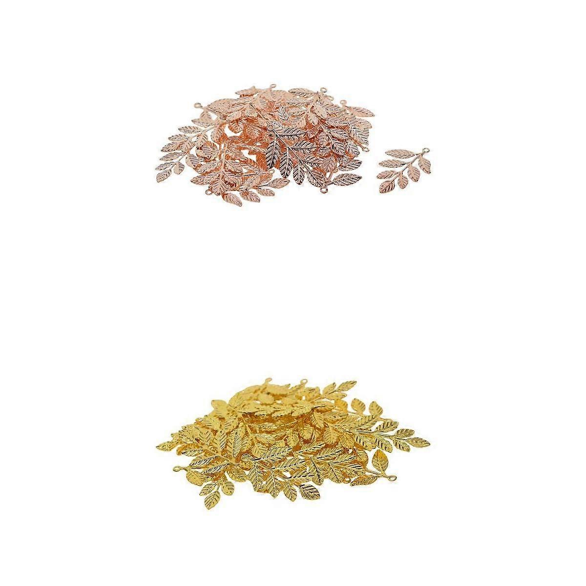 60 Pieces Large Filigree Leaf Branches Findings