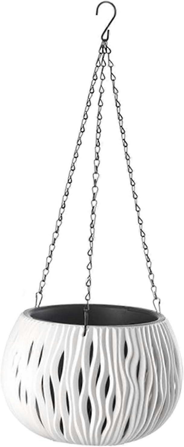 Suspendus Planteur Pots de Plantes Fleurs D'intrieur en Plein Air Balcon Terrasse Suspendue Panier Dcor La Maison - White