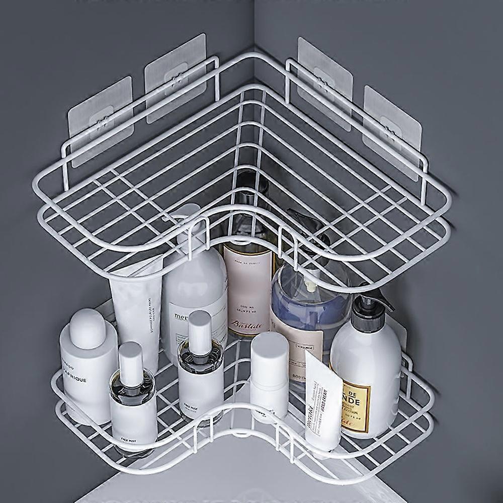 Bathroom Shelf Large Size Wall Mounted Corner Storage Rack No Drilling Triangle Makeup Organizer