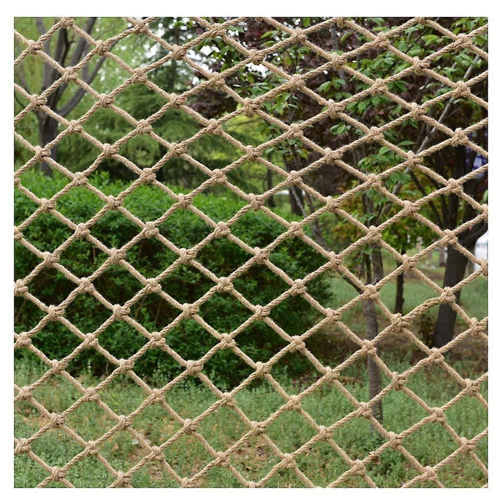 Netting Hemp Rope Net, 8mm Diameter Outdoor Garden Fence Net, Durable Climbing and Protection Netting, 1x1m Yellow