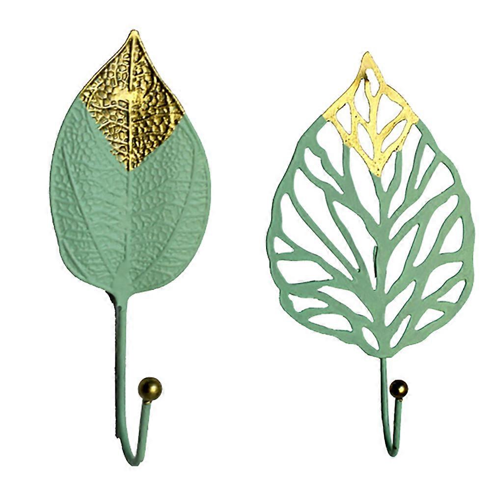 Leaf Shaped Iron Wall Hooks for Color 2 Pieces