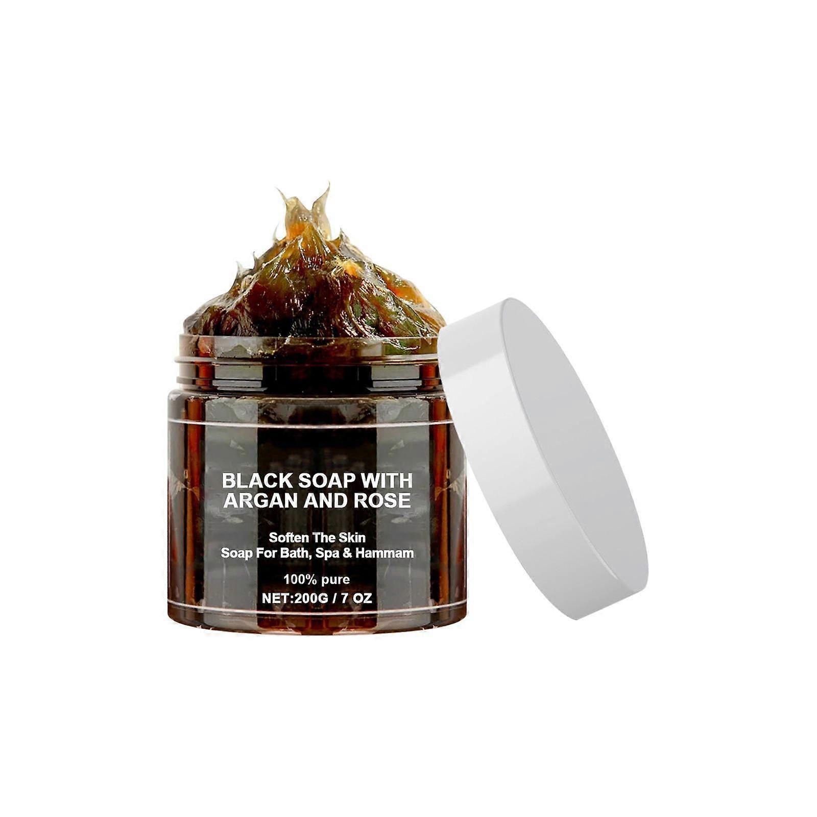 Het baden van Zwarte Zeep, Schone Zwarte Zeep, Zeep, Zwarte Zeep Exfoliërende Zeep, Exfoliërende Douchegel voor Zachte Huid