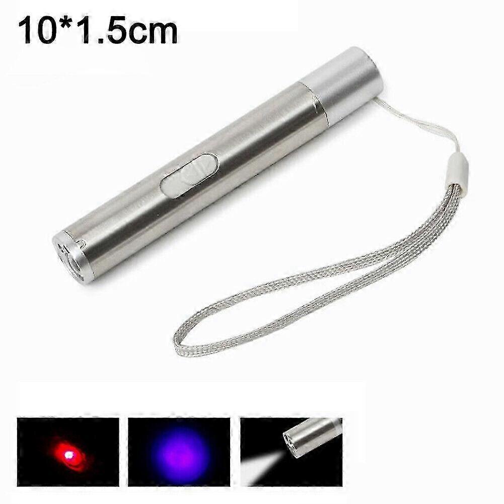 Compact Cat Laser Pointer USB Flashlight UV