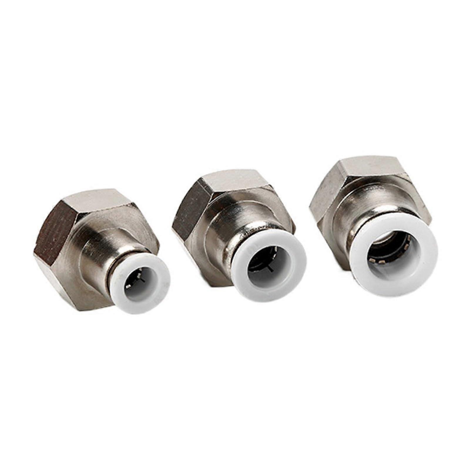 PCF8-01 Internal Thread Straight-Through Quick Connector White Nickel Plated Air Pipe Connector for Pneumatic Systems