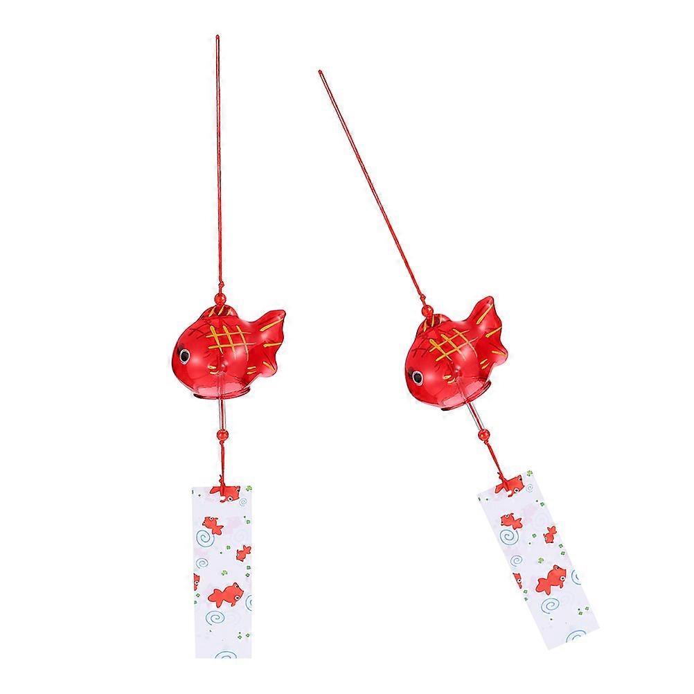 Japanese Style Glass Wind Chimes Elegant Goldfish Design, Lightweight Hanging Pendants for Home & Garden Decor, Soothing Sound for Relaxation and