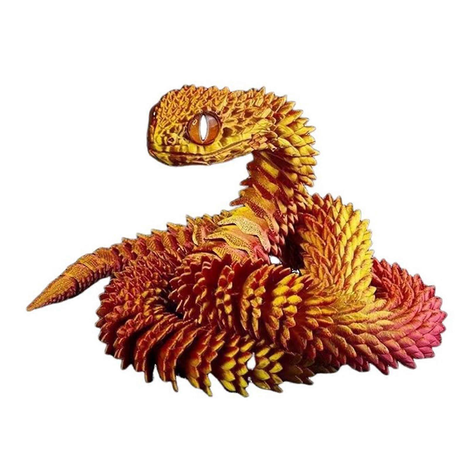 3D Printed Figures Snake Toys Glow-in the Dark Articulated Stress Relief Fidgets Toy Desktop Ornament