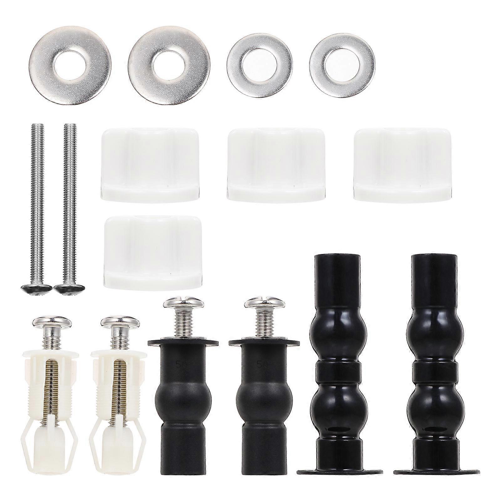 Toilet Seat Fixing Kit with Expanding Nuts Screws Durable Bungs for Standard Seats Easy Assembly