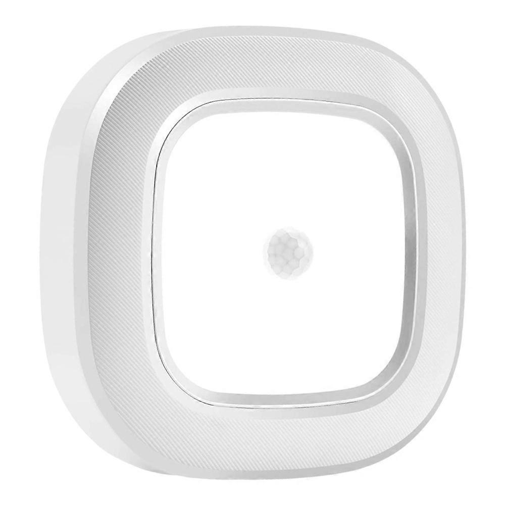 Battery Operated Motion Sensor LED Square Ceiling Light – White Modern Fixture for Bedroom, Kitchen, Hallway with Automatic Off