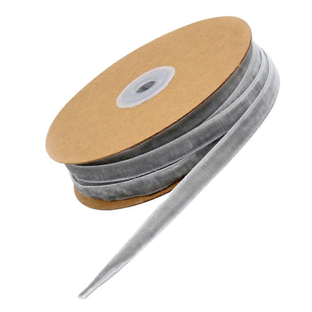Ribbons For Crafting 1 Roll of 1CM Width Non-Elastic Clothes Headwear Necklace Accessories Ribbon present Wrapping Flocking Plush Grey 2000*1*0.1cm