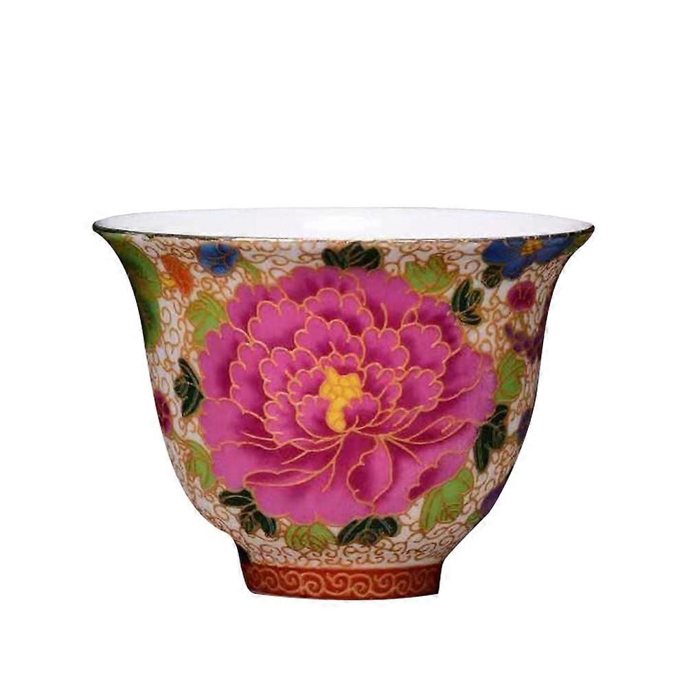 Ceramic Teaware Traditional Chinese Design Office Use Round Shape Drink Container 1Pcs