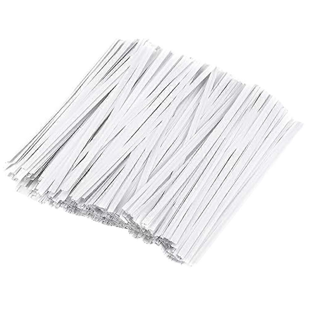 1000pcs Reusable White Kraft Ties for Bread, Snack & Food Storage Bags – Easy to Use & Practical Closure Solution