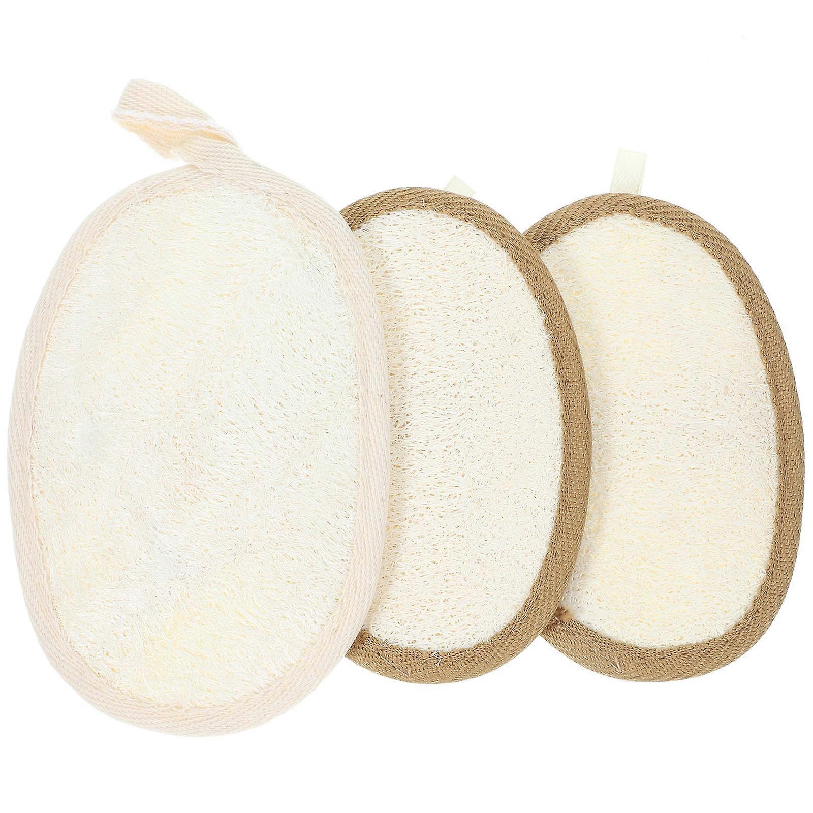 3pcs Loofah Sponge Body Scrubber Soft Exfoliating Bath Shower Pads for Gentle Skin Removal & Daily Cleansing