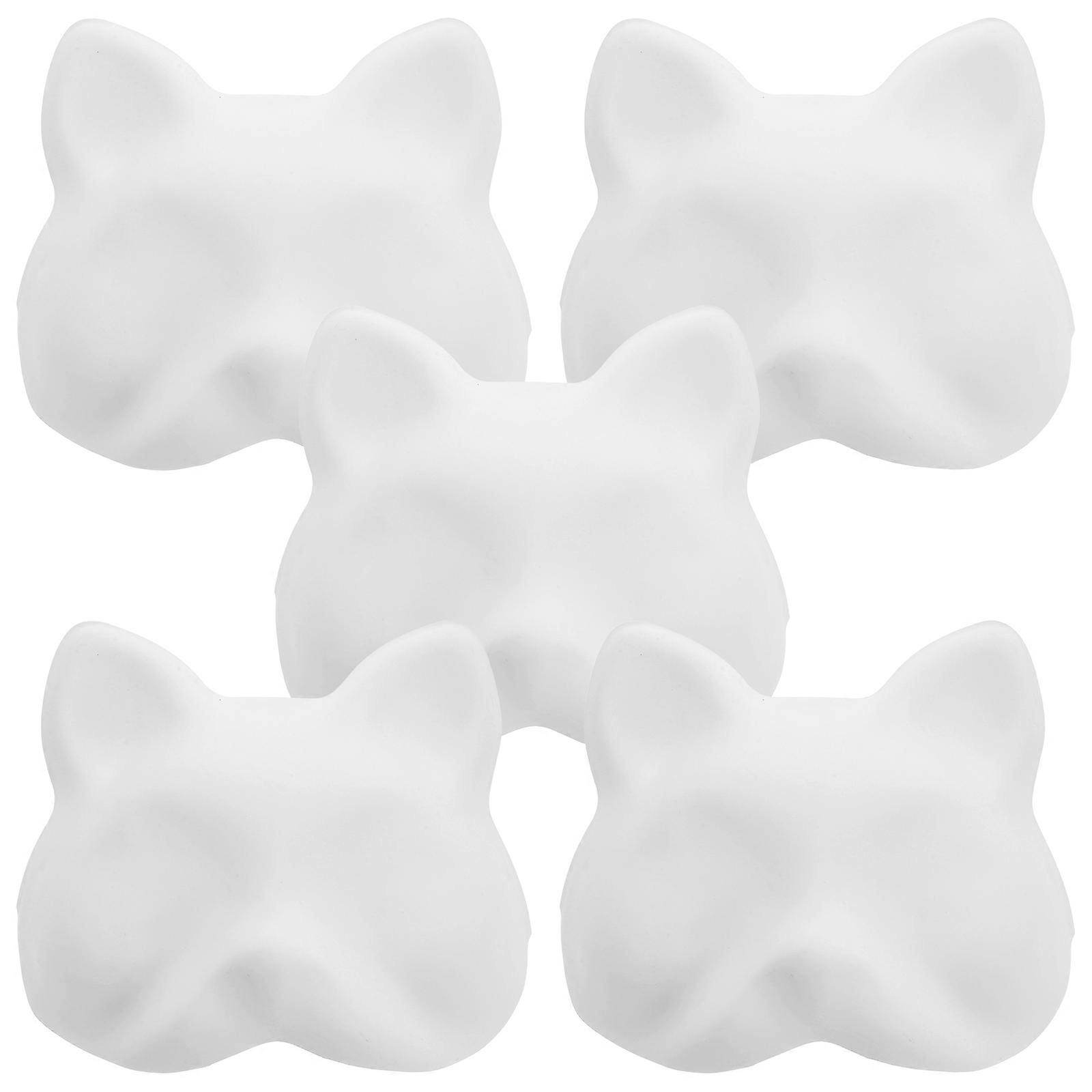Cosplay Diy Masks Pvc Cat Mask For Stage Show Photography Props White 18.00X17.00X0.10cm Unfinished 5Pcs