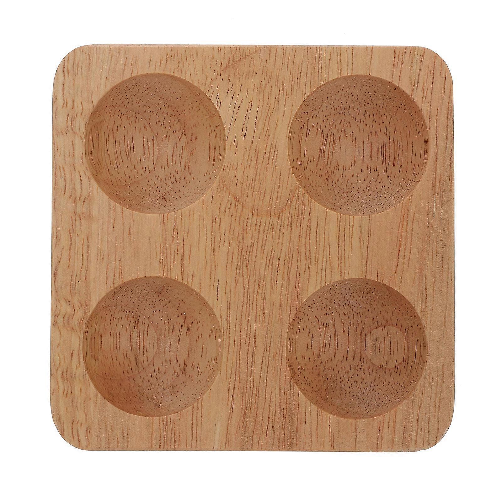 Countertop Egg Holder For Fresh Eggs Wooden Egg Storage Container Square Light Brown 1Pack